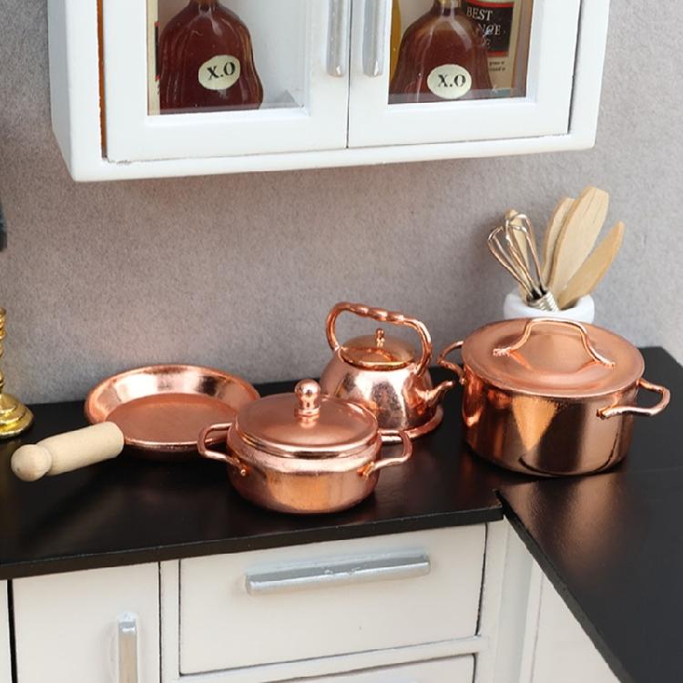 Miniature Metal Cookware For Miniature Displays 1/12 Scale Robust Construction With Detailed Design Features