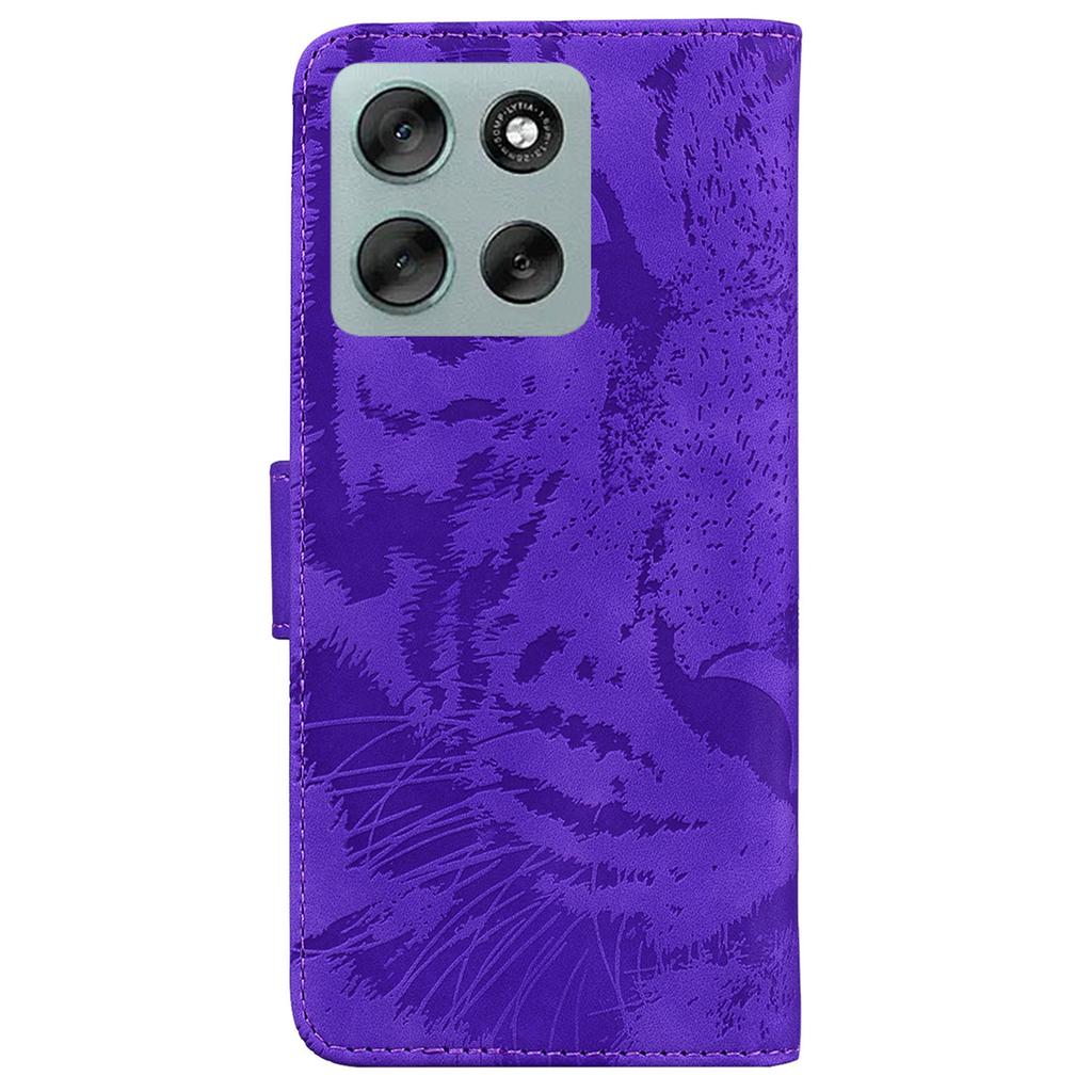 For Motorola Moto G56 5G Case Tiger Imprint Leather Wallet Phone Cover