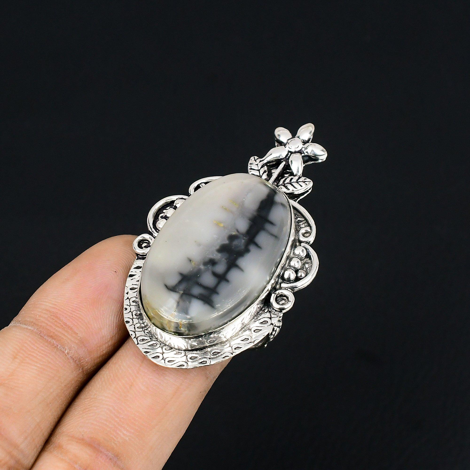 Gift For Women Multi Stone Flower Ring Size 7 925 Silver Natural Fume Agate 7
