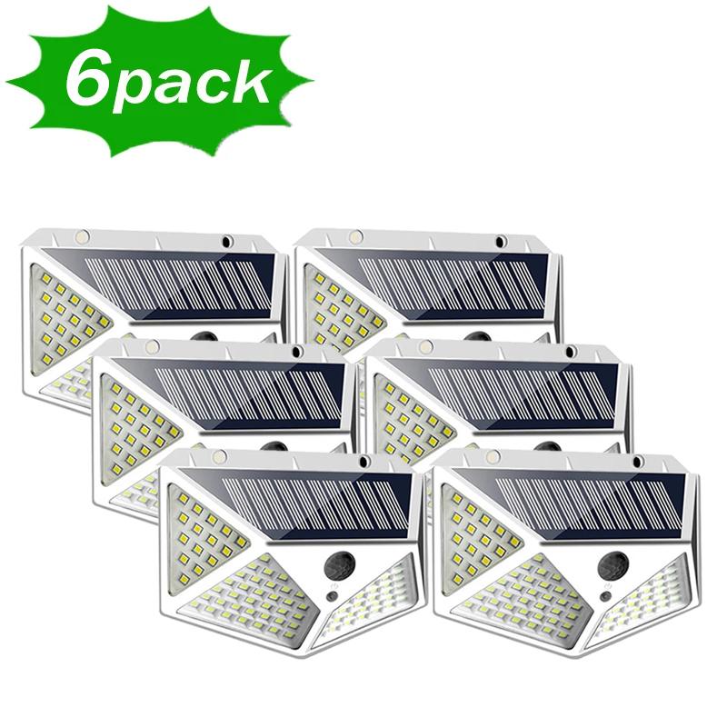 1~12PCS 100 LED Solar Power Wall Light Motion Sensor Waterproof Outdoor Garden Lamp Yard Waterproof Stairs Outdoor Wall Light