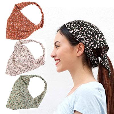 Kadın Kafa Bandı Dekoratif Polyester Yaz Çiçek Baskı Elastik Saç Eşarp Saç Aksesuarları