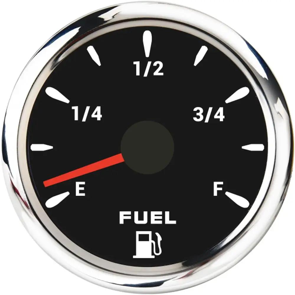 52mm Marine Boat Fuel Level Gauge 7-color Backlight Digital Pointer Fuel Gauge+100-500mm Fuel Level Sensor Digital Car Gauge
