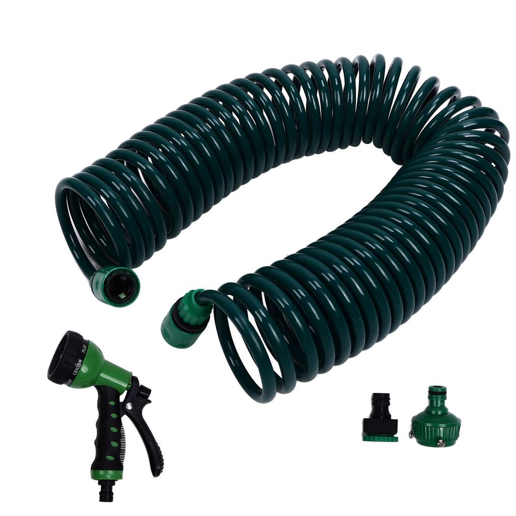 Coil Garden Water Hose 15m/49.2ft EVA 7 Modes Garden Telescopic Spring Tube for Watering Plants