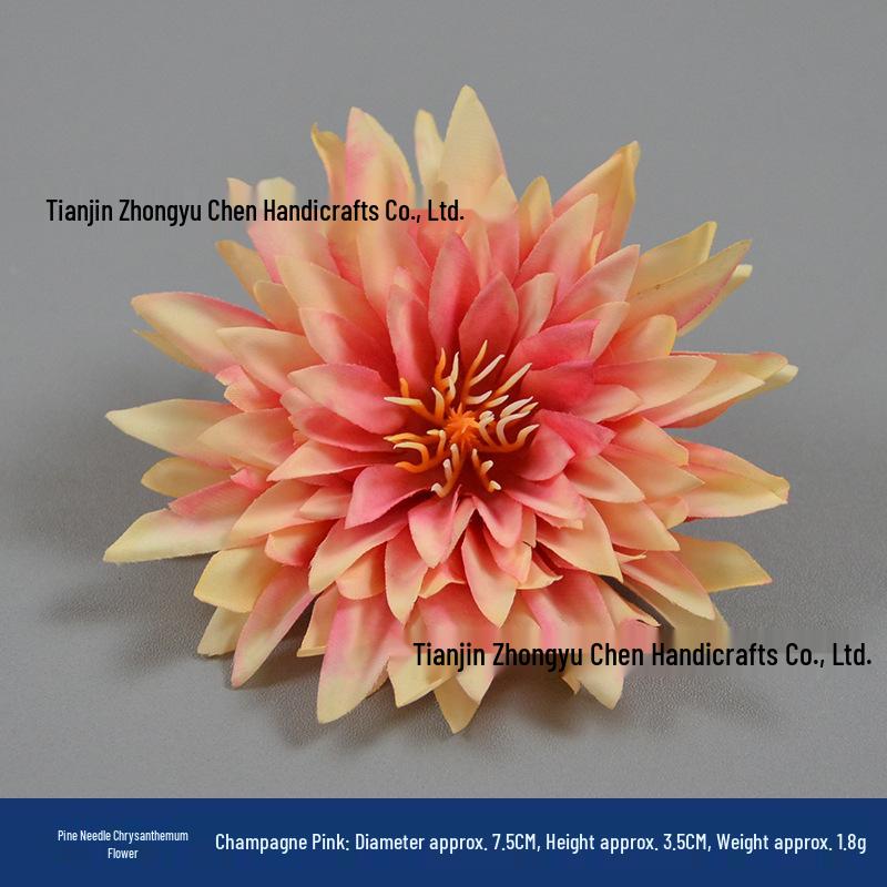 Champagne Silk Imitation Flowers for Hairpins, Hanfu Headdresses, Souvenirs, and Performance Accessories.