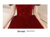 2025 Luxury Red Bridal Toasting Dress: New Style Long Evening Gown for Engagements and Weddings