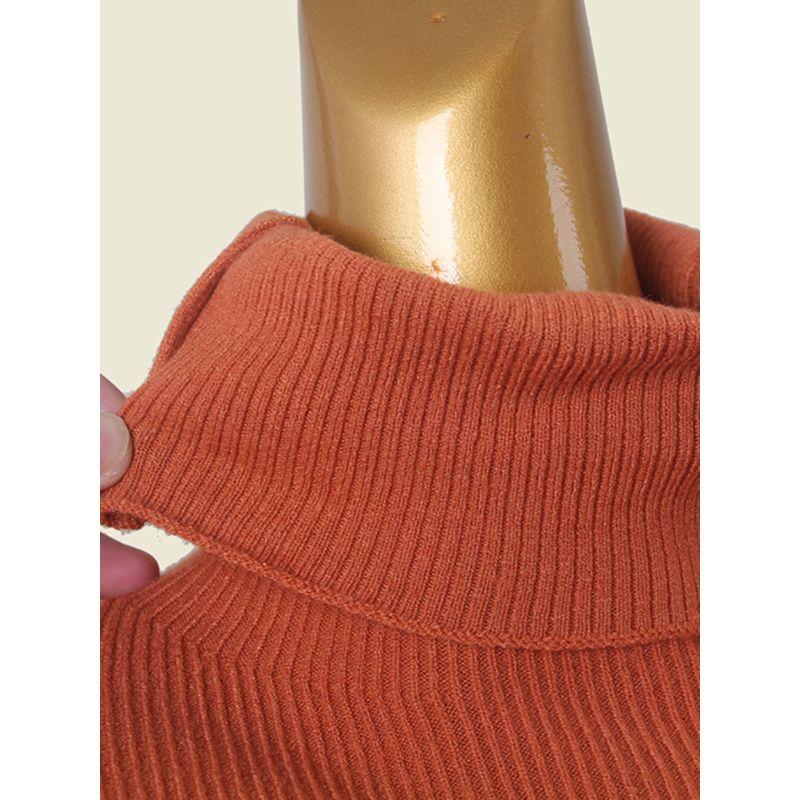 French Style Normcore Casual Turtleneck Small Thread Bottoming Shirt Fashion Wind Fall and Winter Pullover Base Long Sleeves Women's Knitted Sweater