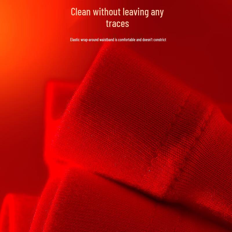 Langsha Men's Pure Cotton Red Boxer Briefs - 4 Pack