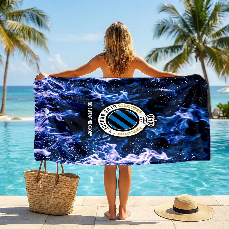 Club Brugge FC Stampa Asciugamano da Spiaggia Quick Dry Microfibra Assorbente Portatile da Viaggio Asciugamano da Nuoto