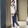 Paster Women's Autumn Lapel Pullover Top & Pants Set
