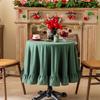 Farmhouse Ruffle Tablecloth Washable Cotton Round Tablecloths Rustic Circle Table Cover for Wedding Party Birthday Kitchen Decor