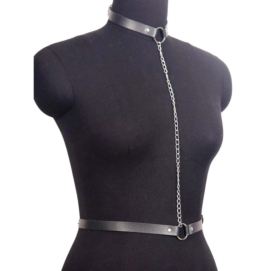 Harness for Women Sexy Harness Garter Pu Leather Studded Decor Women Harness Fetish Clothing Bondage Lingerie