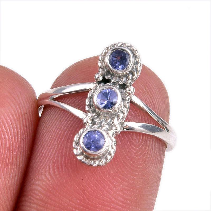 

Natural Tanzanite Gemstone 925 Solid Sterling Silver Jewelry Ring Size 6 P5a92