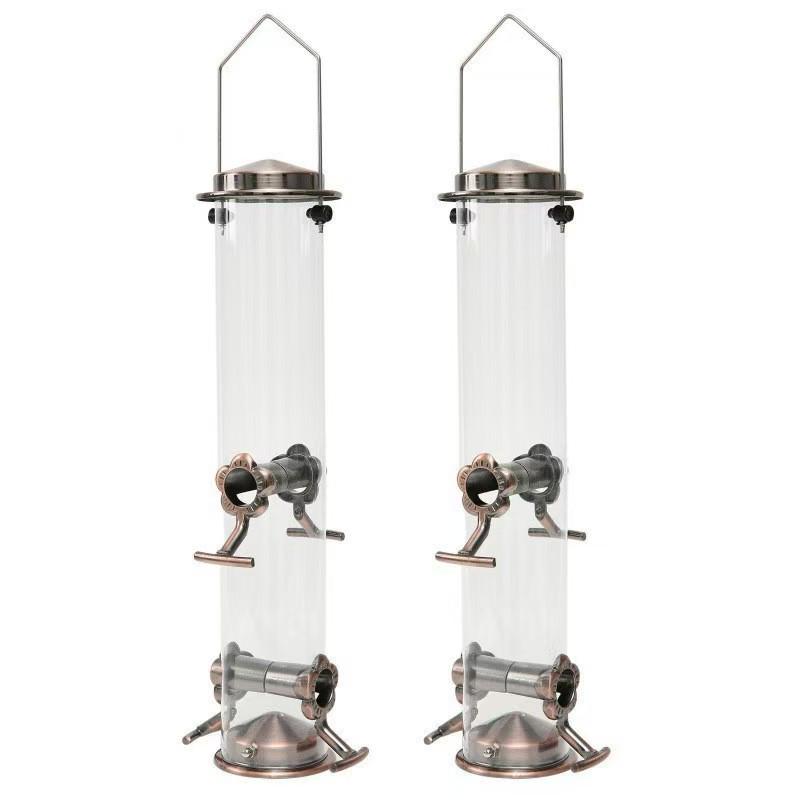 Windproof Waterproof Metal Hanging Bird Feeder for Small Birds and Parrots
