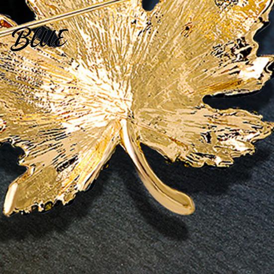 Festive Leaf Pin 1/3Pcs Maple Brooch Colored Rhinestone Enamel Thanksgiving