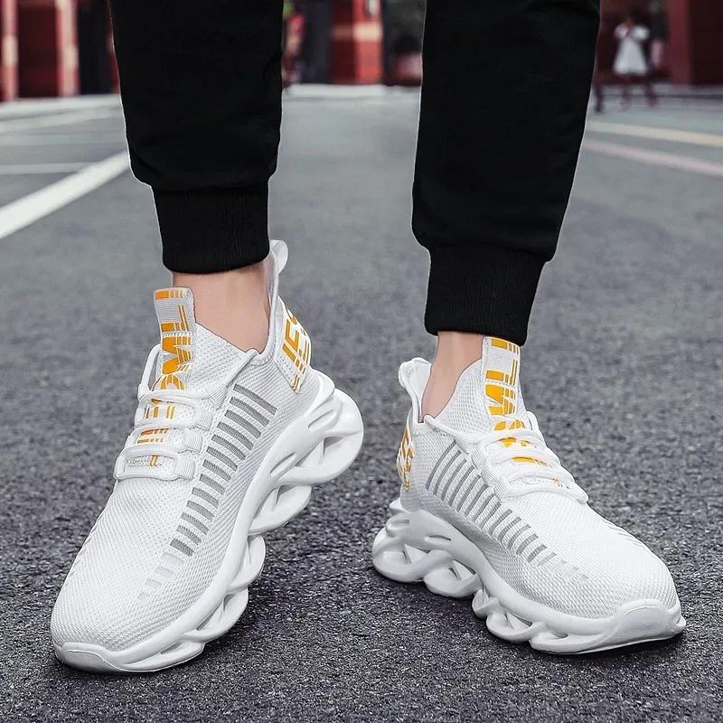 Mens Shoes Comfortable Sneakers Men Breathable Running Shoes Mesh Tenis Sport Shoes Size 46 Walking White Sneakers Men