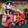 XiongYuan 66119A Large Water-Spraying Fire Truck with Lights, Music, and Inertia-Driven Ladder – Perfect for Kids' Water Play.