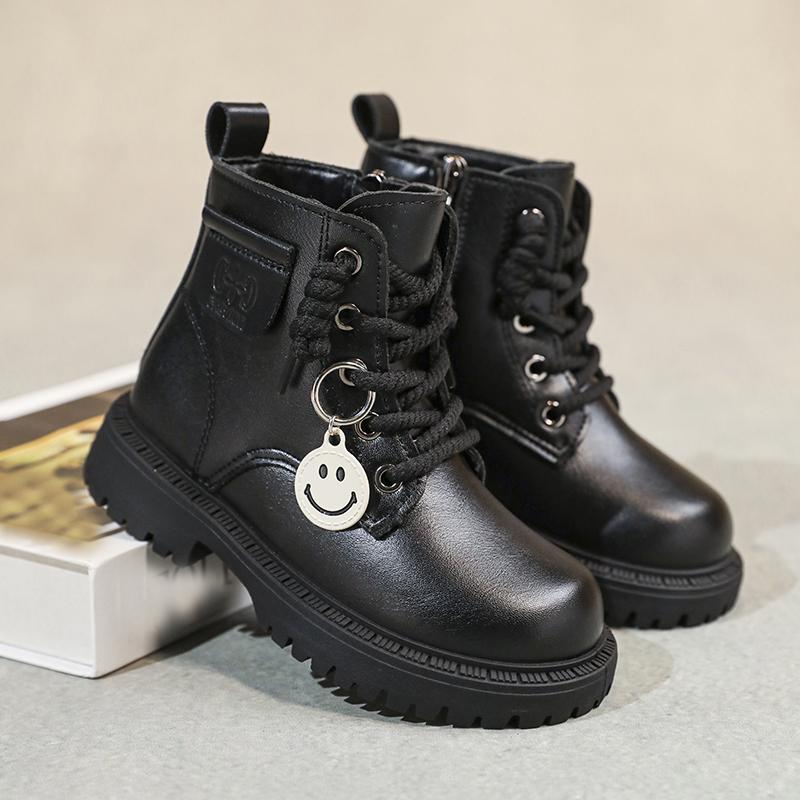 Children's Winter Fashion with Plush Warm Martin Boots Casual Fashion Boots Mid Length Boots