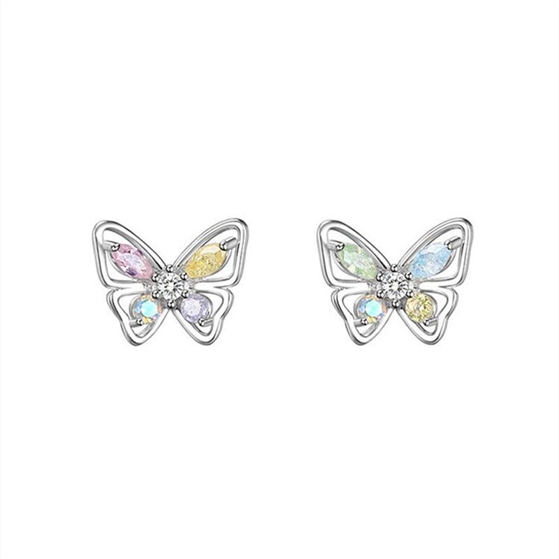 Cutout Zircon  Butterfly Earrings For Women Girls Wedding Party  Fine Jewelry Gift