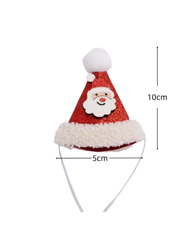 Reusable Christmas Cat Hat Cute Cartoon Autumn Winter Xmas Cat Custom Red Decorative Pets Dress Up Supplies for Dogs