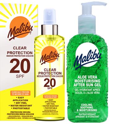 SPF20 transparenter Schutzspray 250ml + Aloe-Gel nach dem Sonnen 200ml