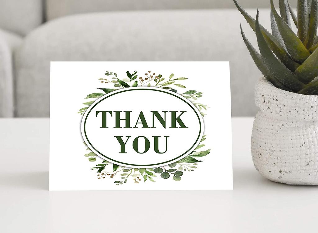 Drága szuvenír babazuhany köszönőlevelek Hajtogatott üres üdvözlőlap fehér borítékokkal - 36