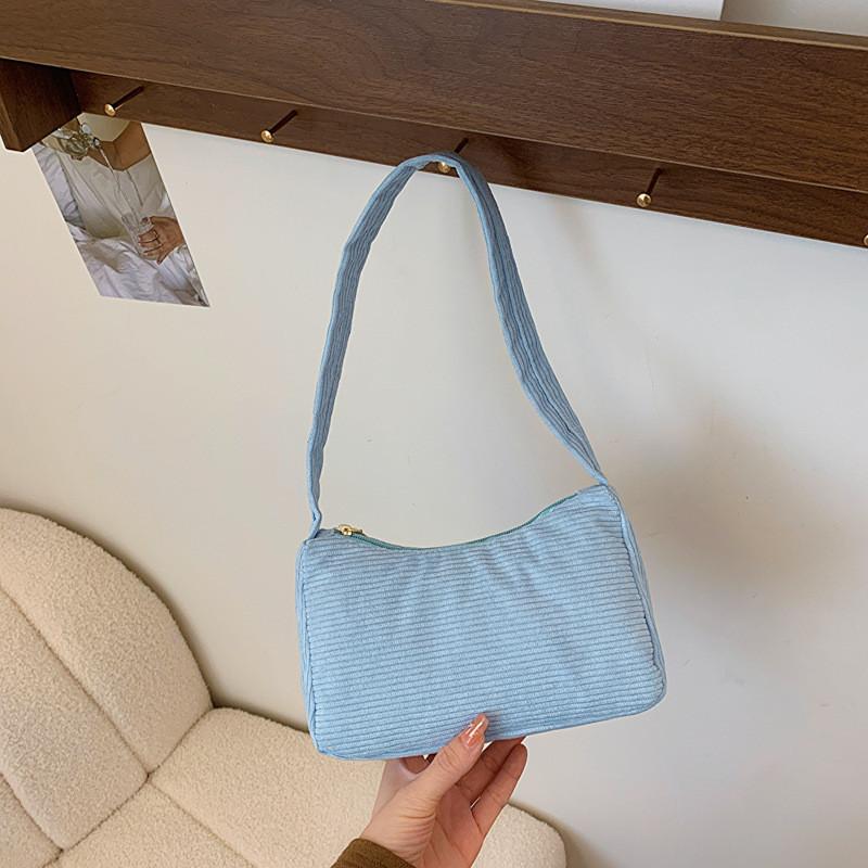 Chic Minimalist Spring 2024 Corduroy Handheld Women's Bag Stylish Small Square Purse