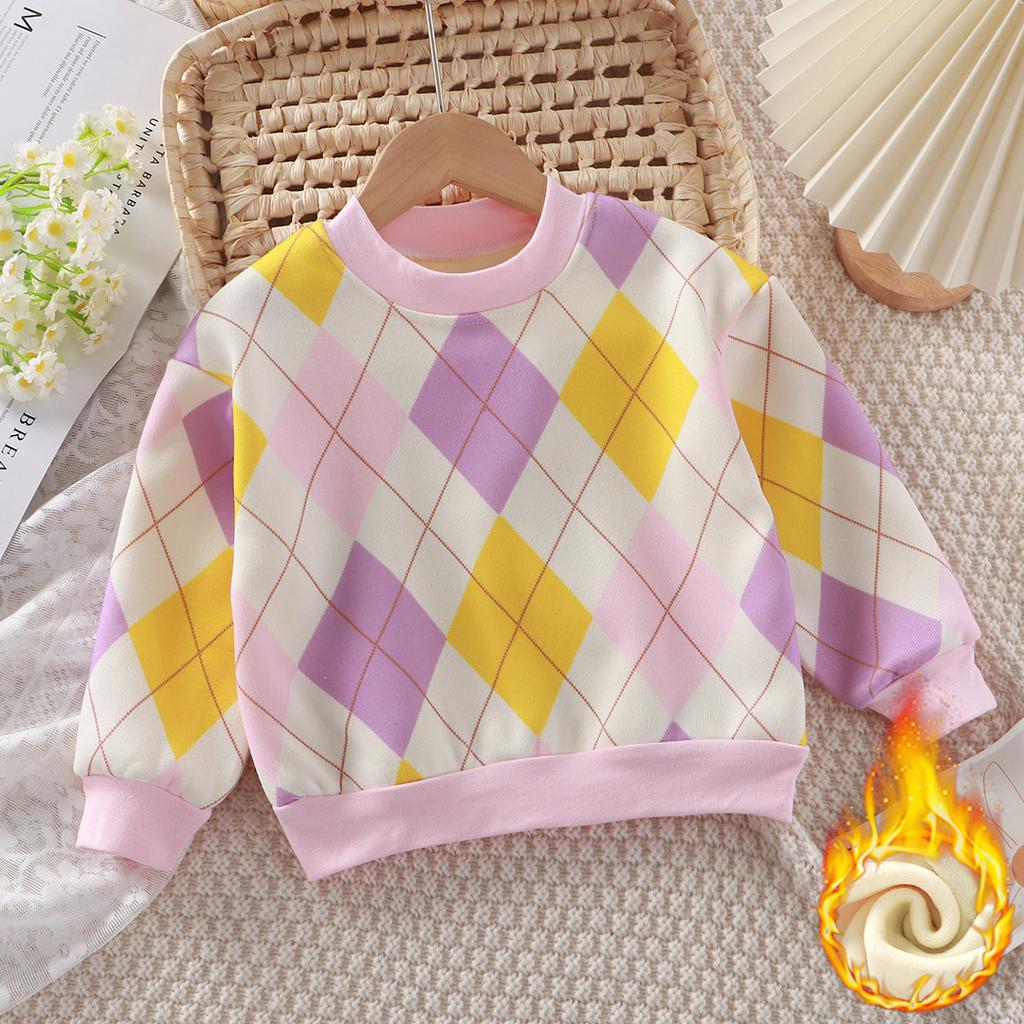 Autumn and Winter Children's Velvet Thickened Christmas T-shirt Children's Printing Sweatshirt Casual Children's Clothing for Winter New Year Gift