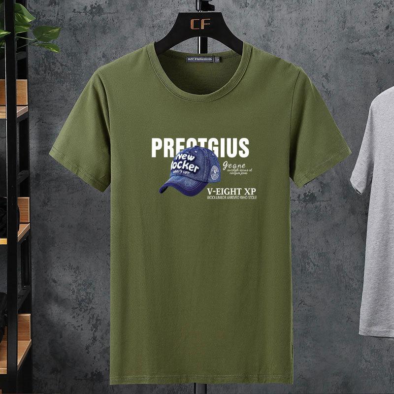 

Мужская летняя эластичная мужская хлопковая футболка с короткими рукавами, удобная футболка больших размеров, мужская повседневная дышащая спортивная футболка с круглым вырезом 8XL