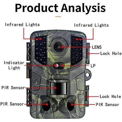 Caméra de gibier - ICEFOX - Icefox - 20MP - 1080P Full HD - Vision nocturne 32 LEDs IP66