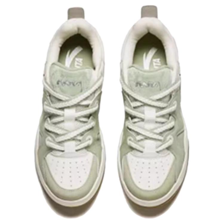 Anta Comfortable Non-Slip Wear-Resistant Lightweight Low-Top Skate Shoes Women sneaker White Green 122428061-4