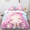 Beautiful Girl Duvet Cover Animal Cartoon 3-Piece Set Children Cute Polyester Soft Breathable Comforter Animation Bedding