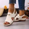 Summer New Large-size Women's Sandals, Elastic Strap Wedge-toe Slip-on Fashionable Sandals for Women, Summer Beach Sandals