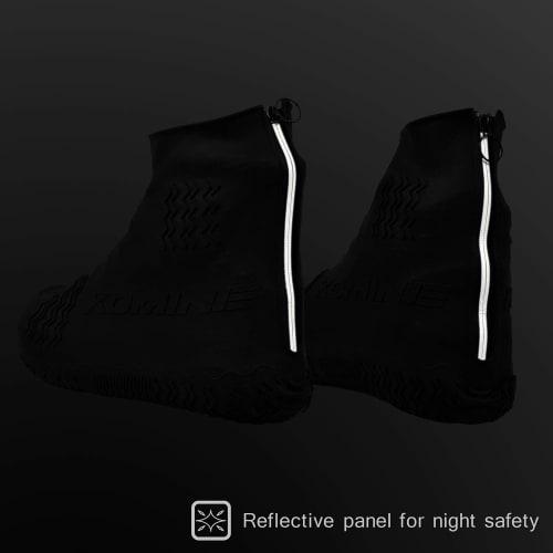 KOMINE Motorcycle Back Zipper Silicone Rain Boot Cover Black Free RK-360 Waterproof Rain Gear