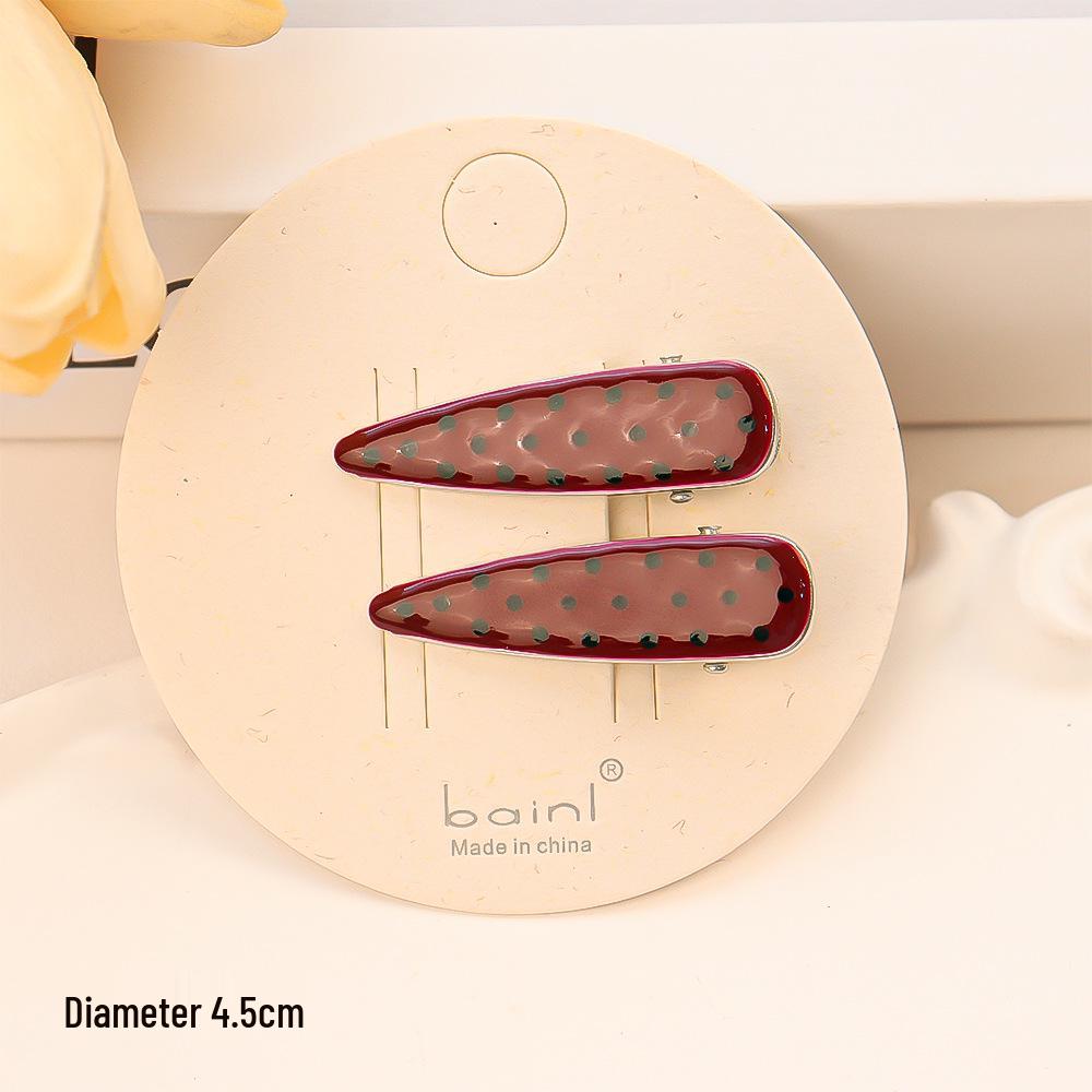 

Preppy Black & White Polka Dot Enamel Hair Clip – Cute Side Hair Accessory.