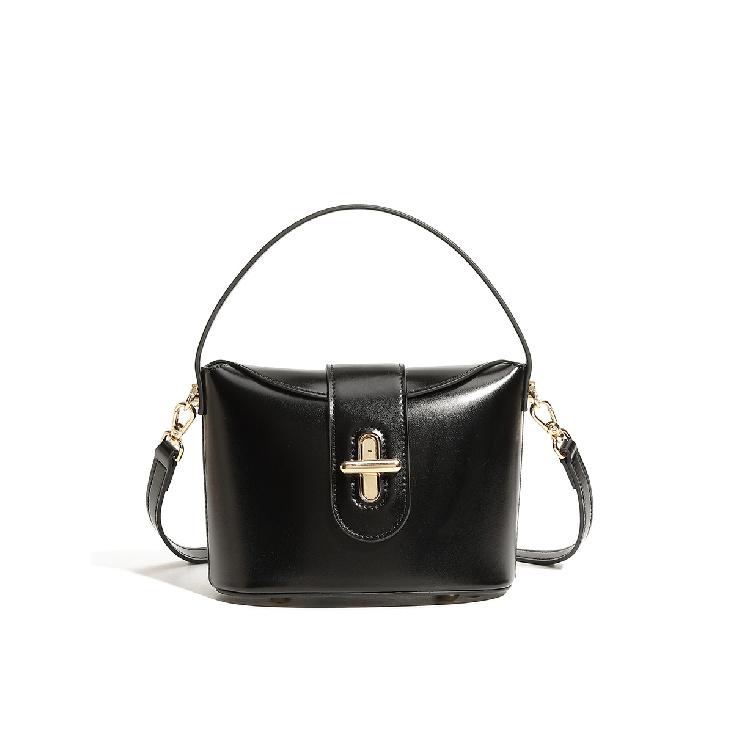 New Genuine Leather Women's Bag Korean Handbag Crossbody Bag Women's Bag Light Luxury Niche High-end Red Capsule Lock Bag