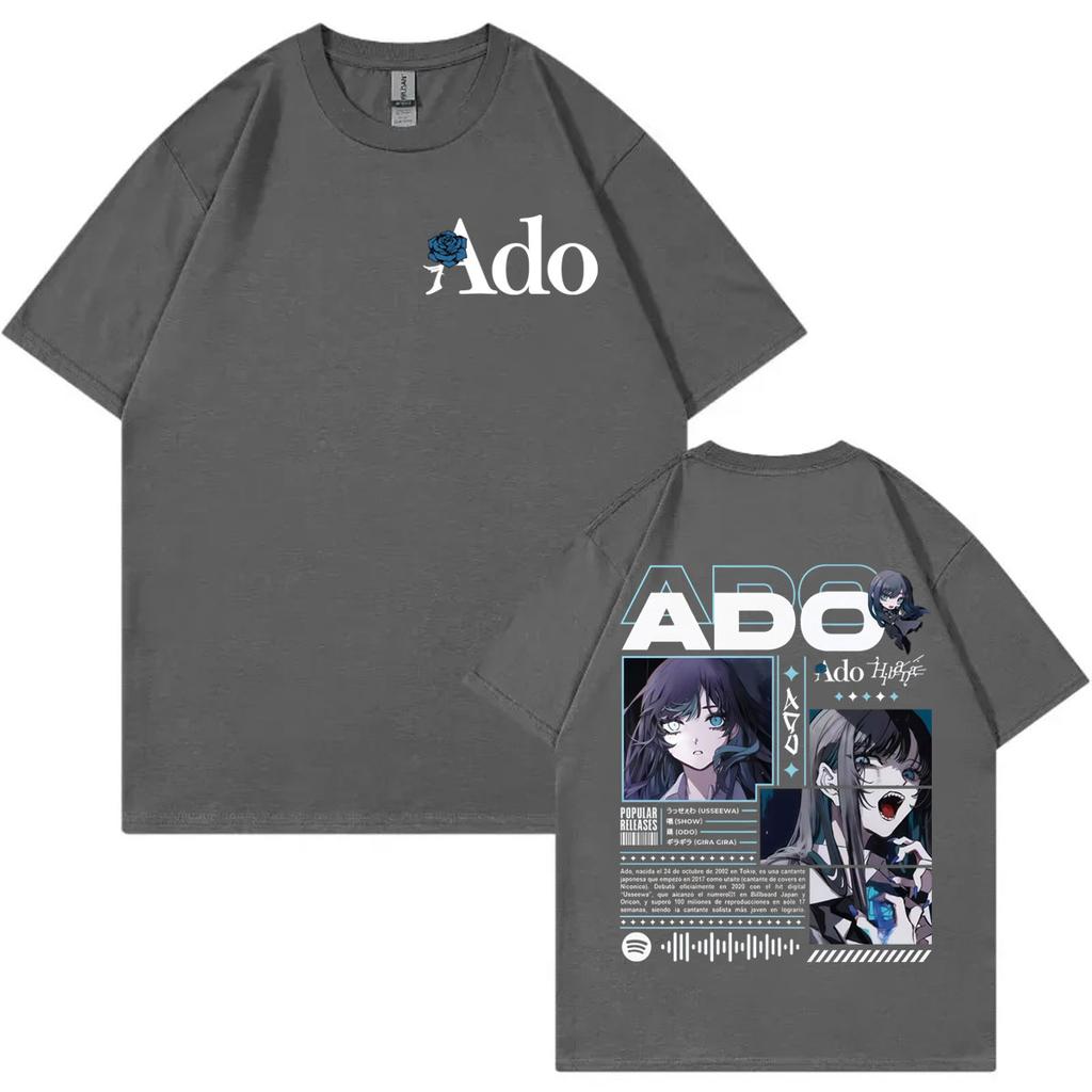 T-shirt Grafiche Singer Ado Hibana World Tour 2025 Moda Vintage Manica Corta T-shirt Unisex Unisex Casual Larga Maglietta in Cotone