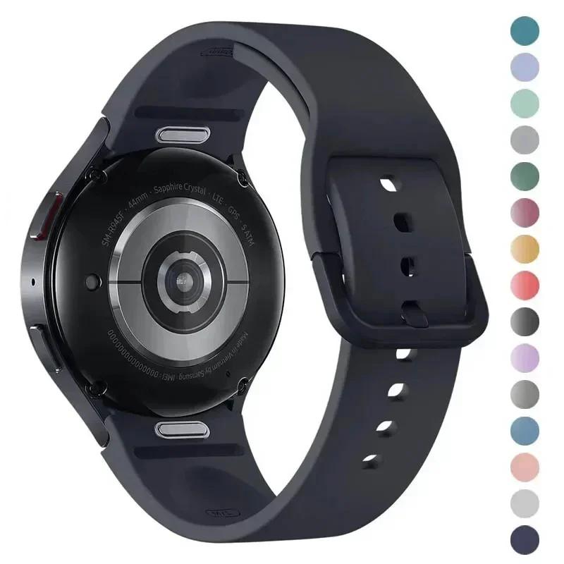 Silikonowy pasek Do Samsung Galaxy watch 6 4 Classic 47mm 43mm 46mm Zakrzywiony oryginalny zamienny pasek Do Watch 7 6 5 4 40mm 44mm