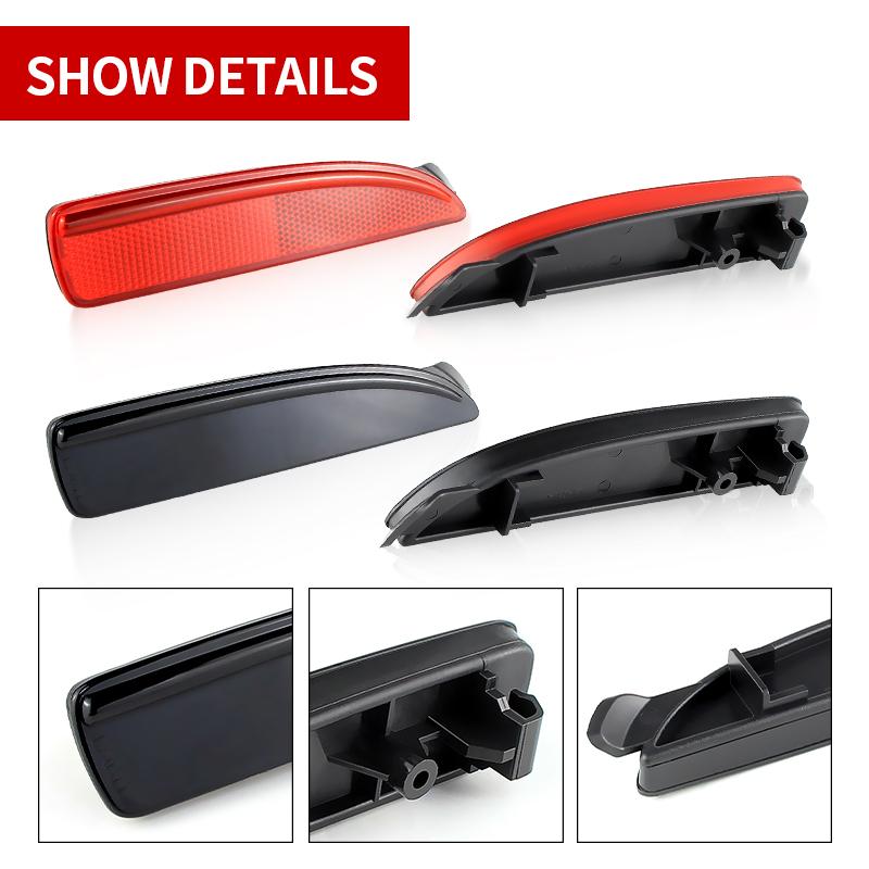 2PCS Shell For Mazda 3 Axela BM/6 Atenza GJ 2013-up 5 CR19 2005-10 Smoked/Red Lens LED Rear Bumper Reflector Brake Light Cover