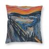 The Yowl Scream Edvard Munch Square Pillowcase Polyester Linen Velvet Printed Zip Decorative Sofa Cushion Cover Wholesale
