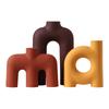 Creative Geometric Pipeline Ceramic Vase Hollowed-out Letters Flower Vase Flower Arrangement Accessories Flowerpot Home Decor