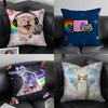 Funny Rainbow Cat Pillow Case Fashion Square Pillowcase Bedroom Sofa Room Ins Decoration Leisure