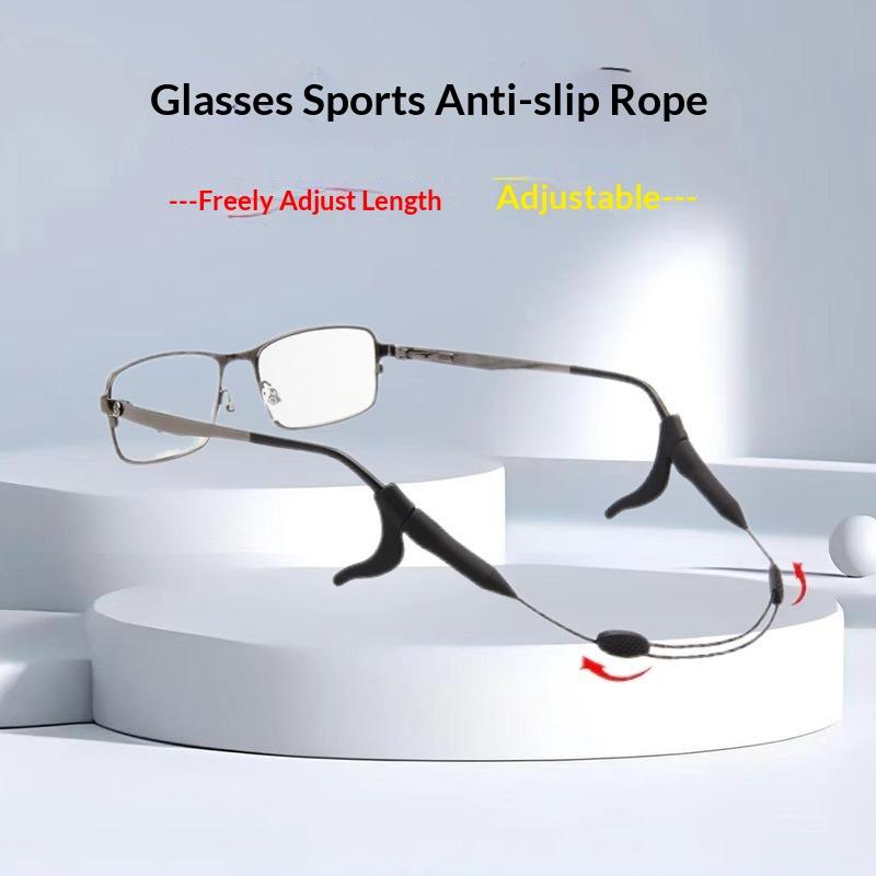 Glasses Strap With Storage Box Ear Hook Adjustable Anti Slip Eyeglass Lanyard For Sports Running Cycling