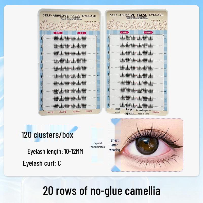 20-Row Large Capacity Glue-Free Beginner-Friendly Natural False Eyelashes