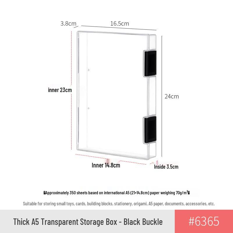 A4 Transparent Plastic Document Storage Box - Dustproof File Organizer