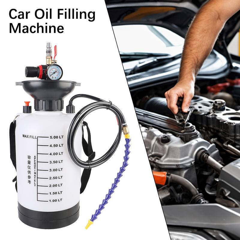 5L Car Fluid Pump Refill System Oil Refilling Auto Brake Fluid Reservoir Oil Change Syringe Oil Pump Replacement Tool Oiler Hand