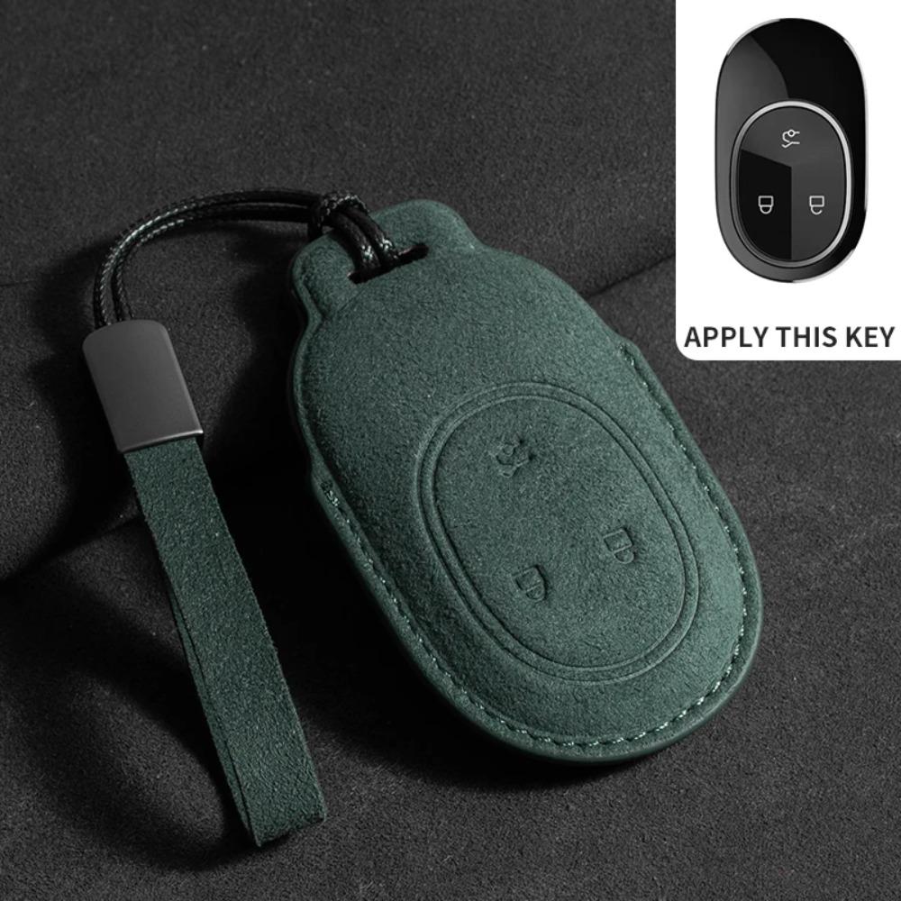 Leather Car Remote Key Case Cover for Nio ET7 ET5 2022 2023 2024 for Weilai NIO ES6 ES8 EC6 ET7 Auto Key Fob Shell Keychain