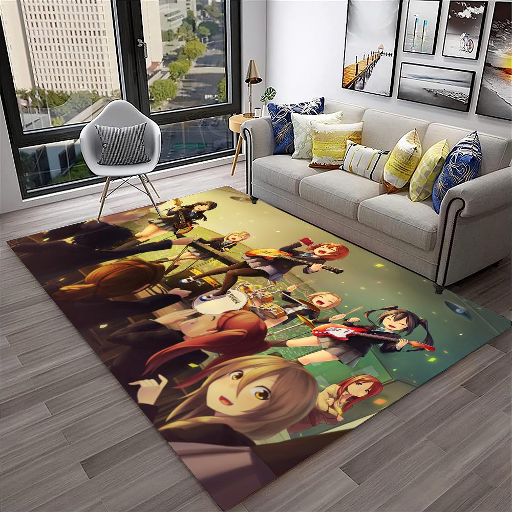Kawaii Girls K-ON Cartoon Cute Lolita Carpet Rug for Home Living Room Bedroom Sofa Doormat Decor,kid Area Rug Non-slip Floor Mat