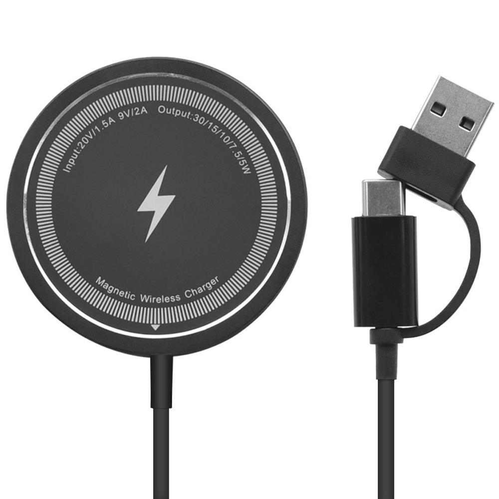 W104 USB+Type-C Interface Wireless Charger 15W Wireless Charging Pad