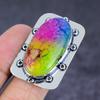 Rainbow Solar Quartz Gemstone Handmade 925 Sterling Silver Ring Size 9 D9f93