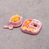 Mini Miniature Playset Pink Yellow Blue Realistic Food Model Lunch Food Ornament  Doll Accessories